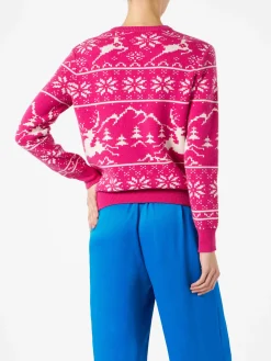 Maglia da donna con fantasia norvegese e ricamo Courma