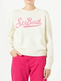Maglia da donna con logo in spugna Saint Barth
