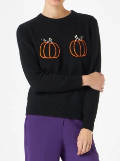 Maglia da donna con ricamo zucche