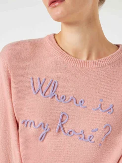 Maglia da donna con ricamo Where is my Rosé?