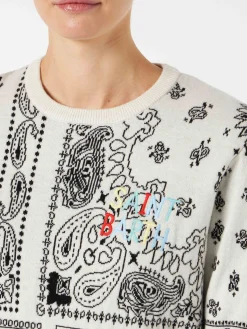 Maglia da donna con ricamo stampa bandana