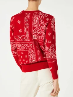 Maglia da donna con stampa bandana rossa