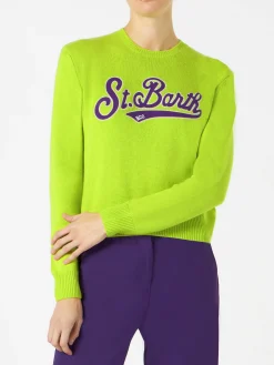 Maglia da donna corto verde acido