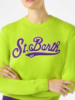 Maglia da donna corto verde acido