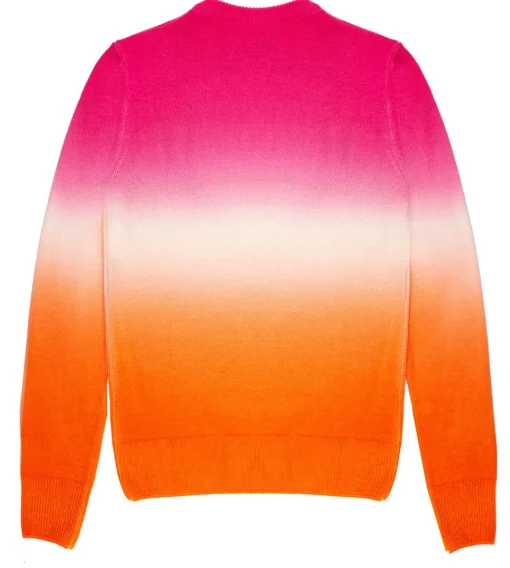 Maglia da donna fucsia e arancio degradé con scritta Ancora tu