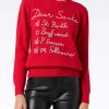 Maglia da donna garzata con ricamo lista Dear Santa