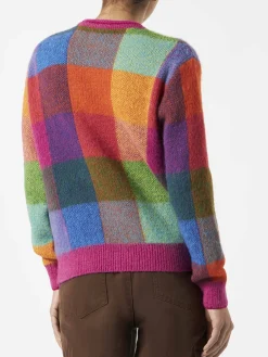 Maglia da donna garzata con fantasia check