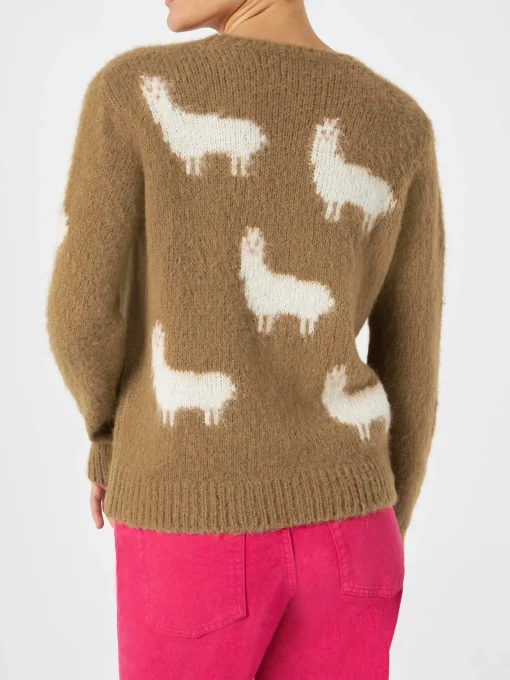 Maglia da donna garzato con Alpaca e ricamo Alpaca is cool