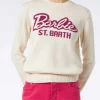 Maglia da donna girocollo bianca con stampa Barbie | EDIZIONE SPECIALE BARBIE