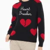 Maglia da donna girocollo con ricamo Heart Breaker