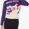 Maglia da donna girocollo con stampa cartolina Mont Rosè