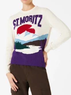 Maglia da donna girocollo con St.Moritz