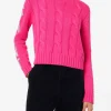 Maglia da donna girocollo intrecciata con stampa Saint Barth lurex
