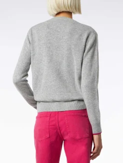 Maglia da donna girocollo grigia con stampa La Vedo Grigia...
