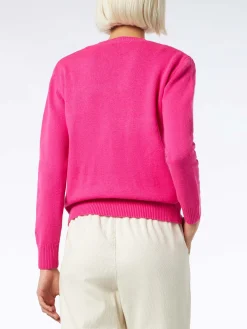 Maglia da donna girocollo rosa fluo con ricamo Non Sarà un'Avventura | EDIZIONE SPECIALE DI NIKI DJ