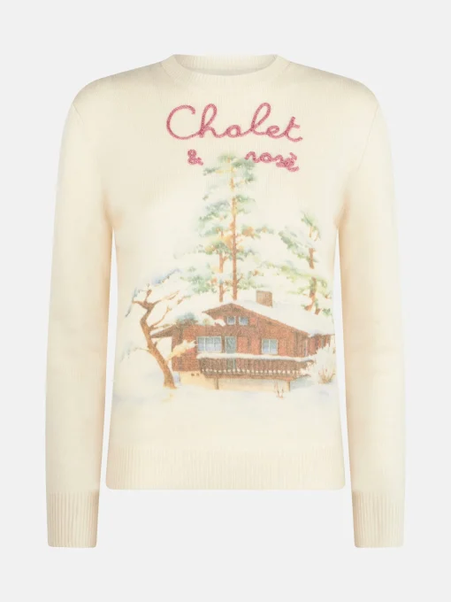 Maglia da donna girocollo con ricamo Chalet & Rosè