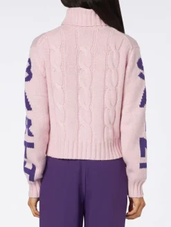 Maglia da donna intrecciata a collo alto con stampa jacquard Saint Barth