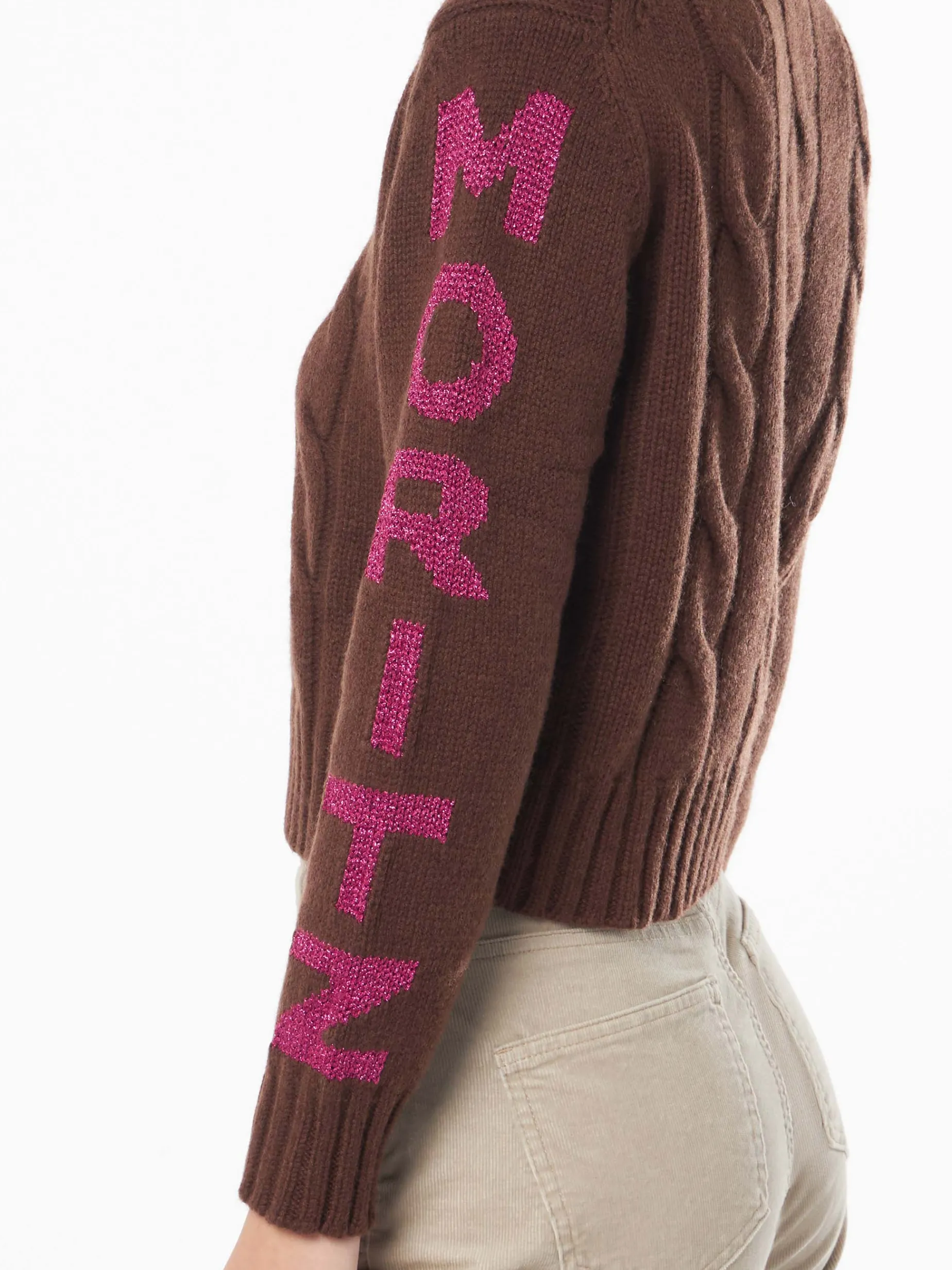 Maglia da donna intrecciata a collo alto con stampa jacquard Saint Moritz