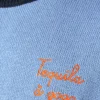 Maglia da uomo celeste con ricamo Tequila à gogo
