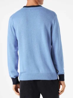 Maglia da uomo celeste con ricamo Tequila à gogo