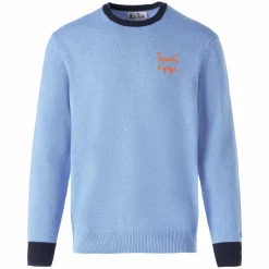 Maglia da uomo celeste con ricamo Tequila à gogo