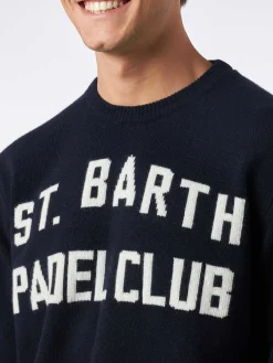 Maglia da uomo girocollo con stampa jacquard St. Barth Padel Club