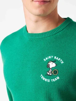 Maglia da uomo girocollo con stampa jacquard tennis Snoopy | SNOOPY - EDIZIONE SPECIALE ©PEANUTS