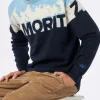 Maglia da uomo girocollo con stampa jacquard cartolina St. Moritz