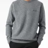 Maglia da uomo girocollo grigia con ricamo St. Barth