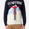 Maglia da uomo girocollo con stampa jacquard cartolina Cortina