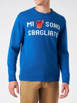 Maglia da uomo girocollo con stampa jacquard Mi sono sbagliato