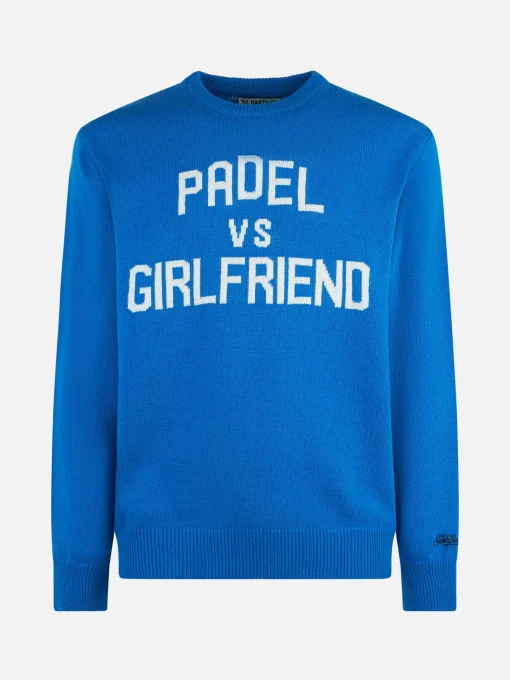 Maglia da uomo girocollo con stampa jacquard Padel vs Girlfriend