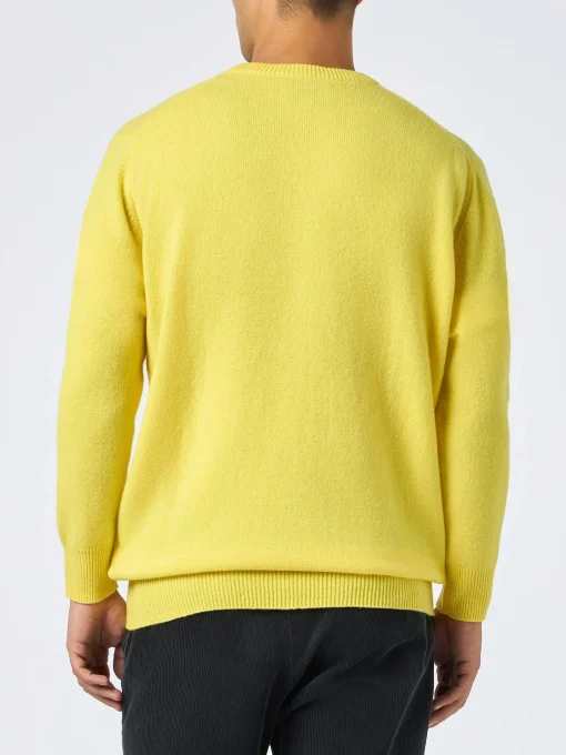 Maglia da uomo girocollo gialla con ricamo St. Barth