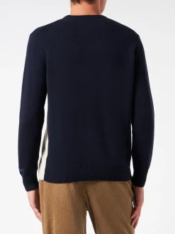 Maglia da uomo girocollo con stampa jacquard cartolina Cortina