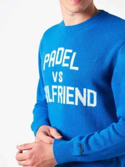 Maglia da uomo girocollo con stampa jacquard Padel vs Girlfriend