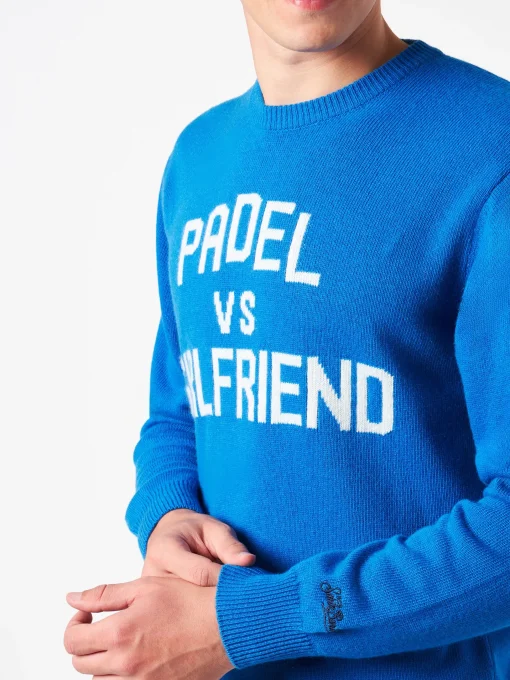 Maglia da uomo girocollo con stampa jacquard Padel vs Girlfriend