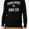 Maglia da uomo nera stampa Roma Nord vs Roma Sud