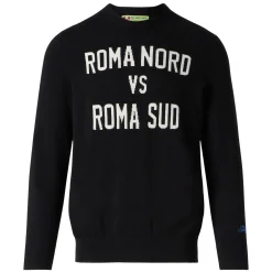 Maglia da uomo nera stampa Roma Nord vs Roma Sud
