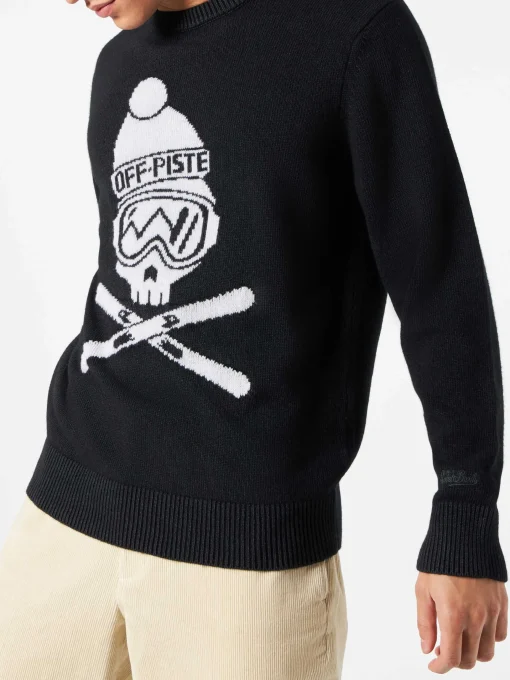 Maglia da uomo nera Teschio Off piste