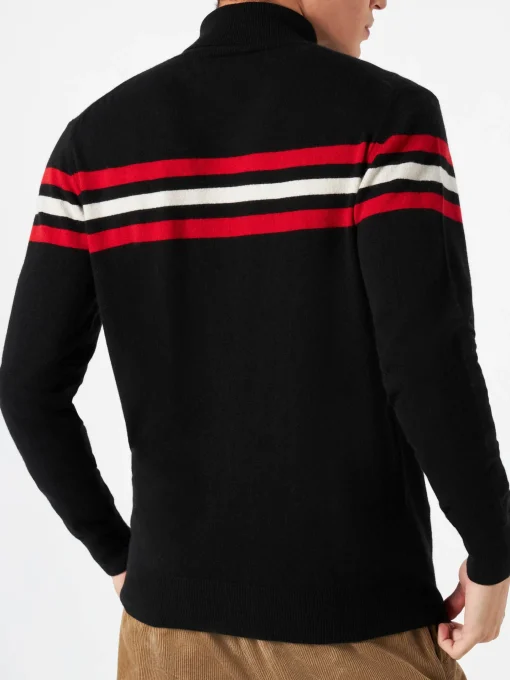 Maglia dolcevita in misto cashmere con patch