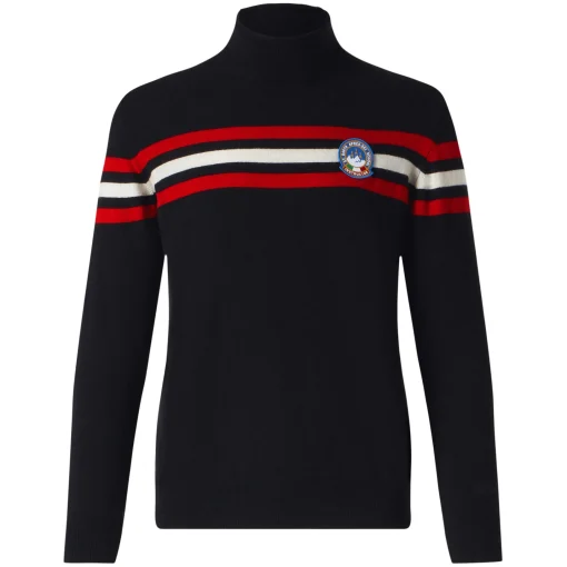 Maglia dolcevita in misto cashmere con patch