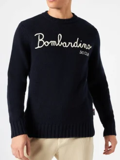 Maglia in misto cashmere ricamo Bombardino ski club