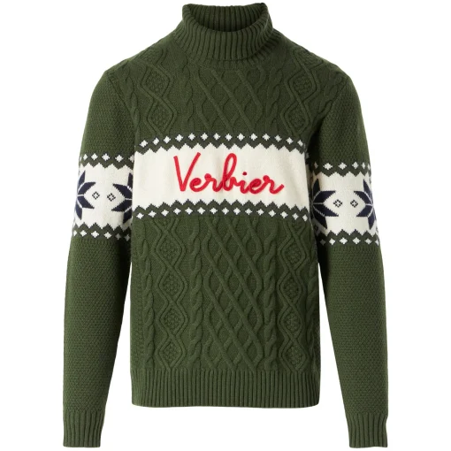 Maglia mezzo collo alto con scritta Verbier