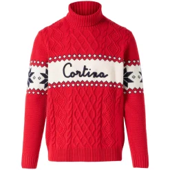 Maglia mezzo collo alto con scritta Cortina