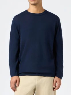 Maglietta da uomo in misto cashmere blu navy Scott