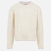 Maglione bianco da bambina tricot Gretta con dettagli a contrasto