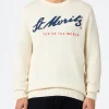 Maglione bianco da uomo Bombardino con stampa St. Moritz Top of the World | ST. MORITZ TOP OF THE WORLD SPECIAL EDITION
