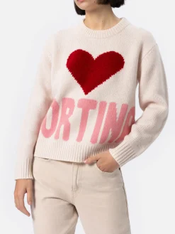 Maglione bianco fair isle Kyla da donna con stampa Cortina