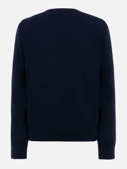 Maglione blu da donna New Queen con stampa Non me lo merito
