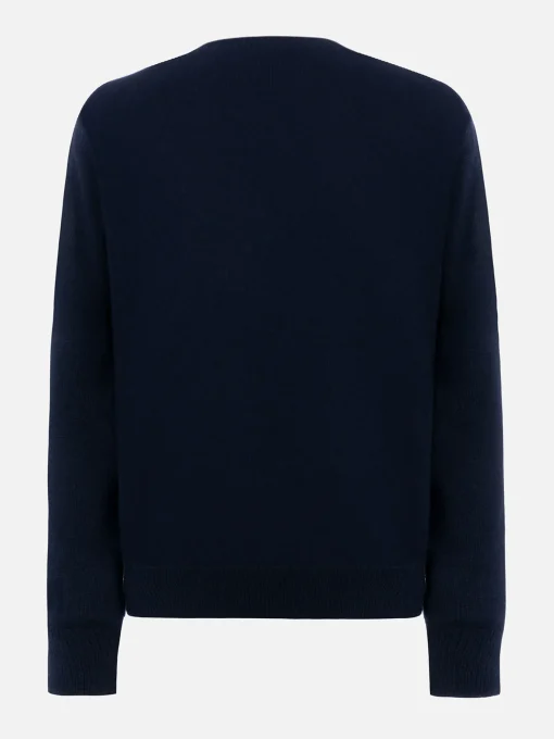 Maglione blu da donna New Queen con stampa Non me lo merito